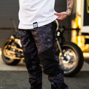 Spodnie Cargo Bobhead Czarne Camo